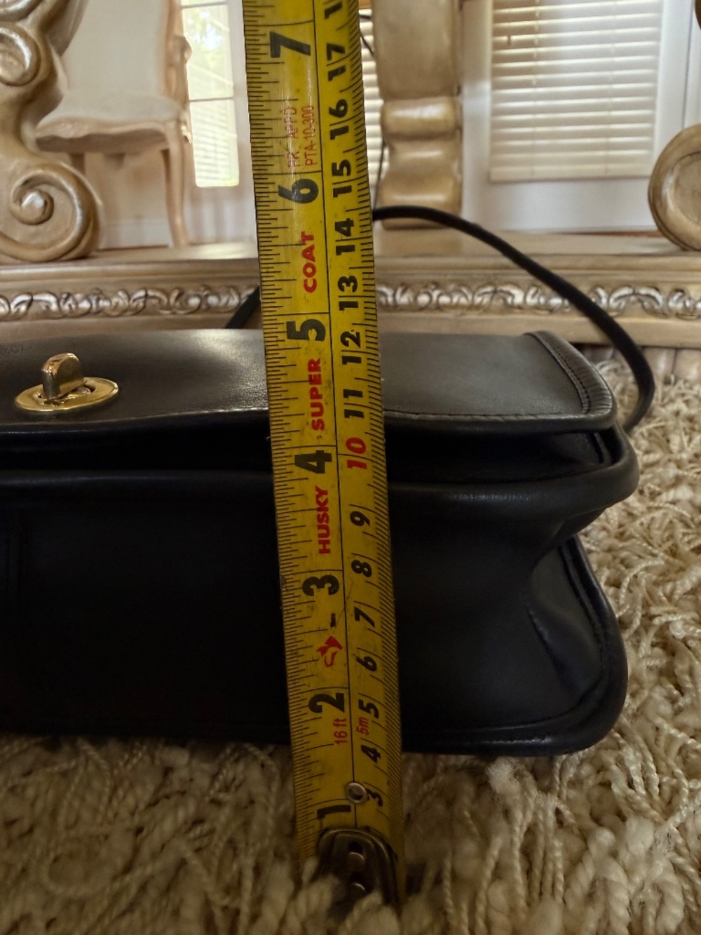 VTG Coach Black Glove Tanned Leather Organizer/Courier Crossbody Bag 0605 NYC - Picture 14 of 16